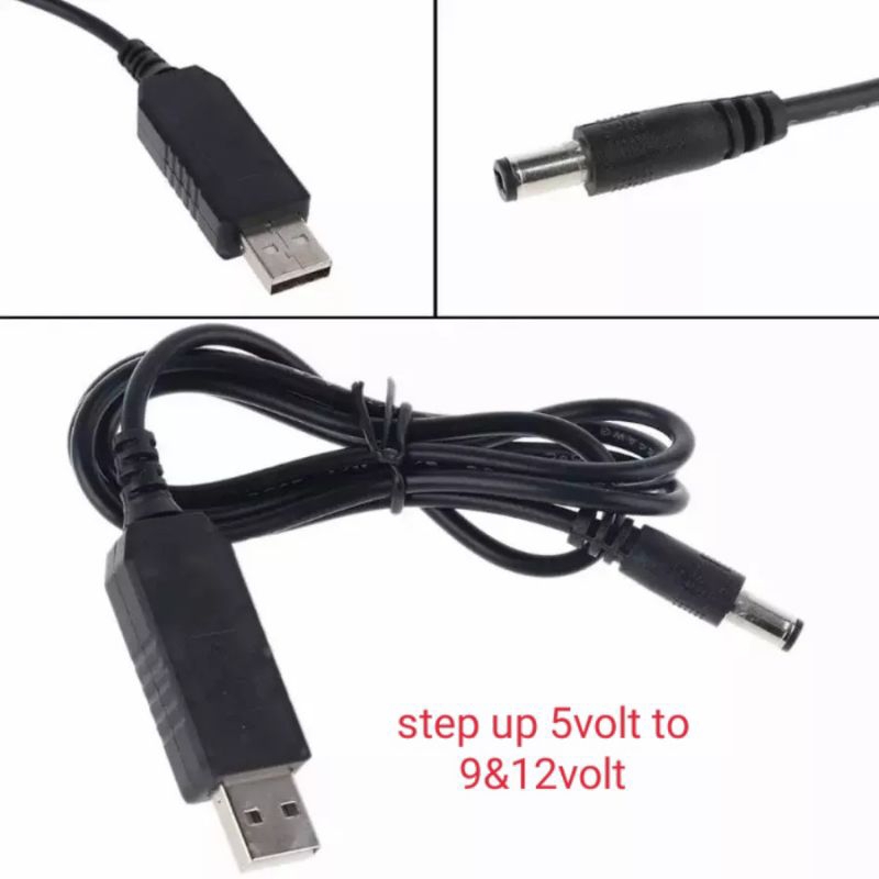 Kabel USB Step Up 5volt to 9 dan 12 volt router orbit