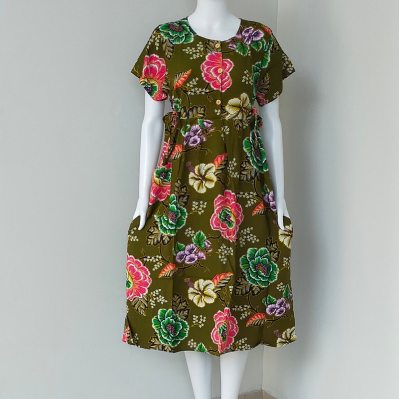 UIY BISA COD Daster Chibi Tali Pinggang Asli Kencana Ungu Label Biru / Baju Tidur Santai Wanita