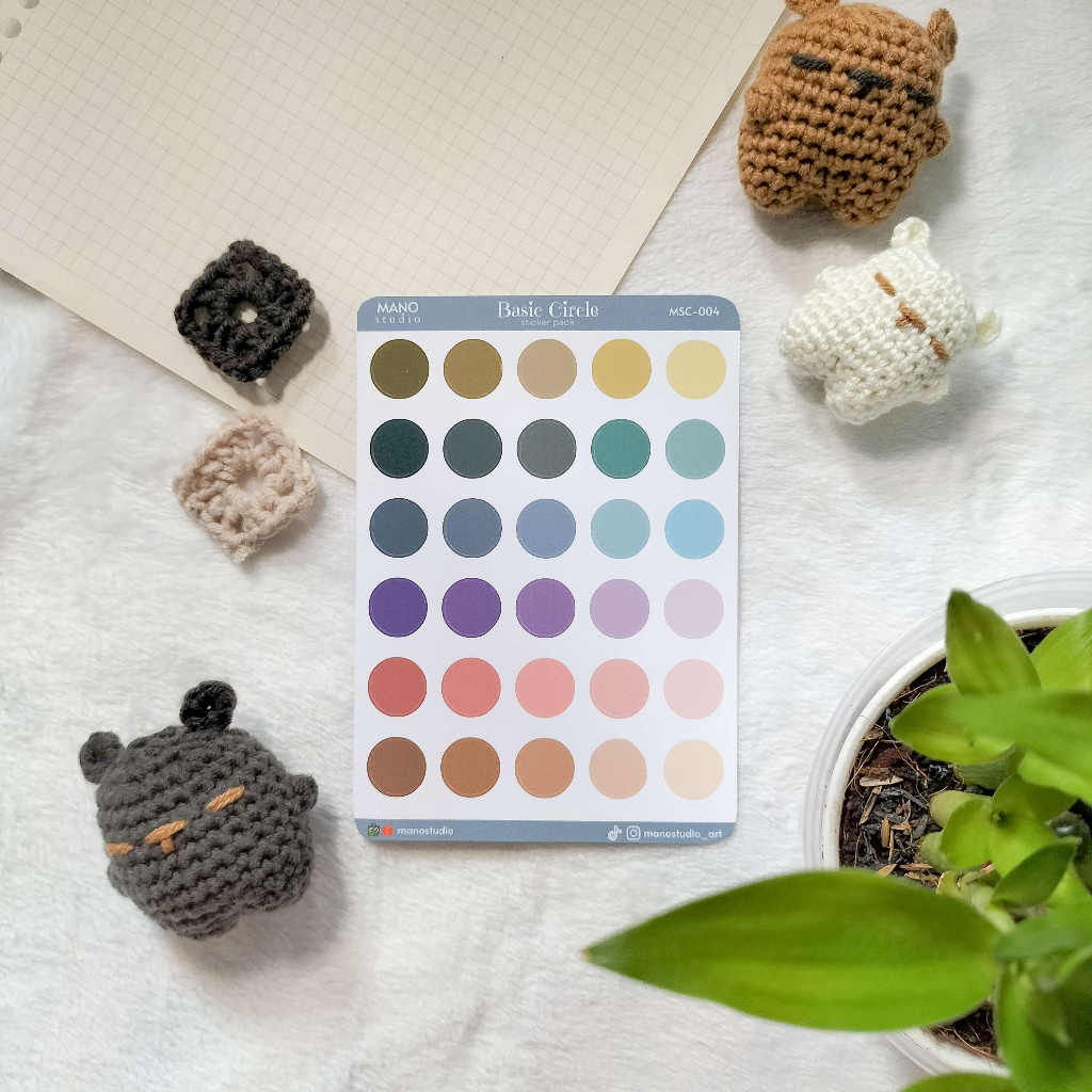 

Sticker Sheet Journal Aesthetic A6 | Basic Circle | manostudio