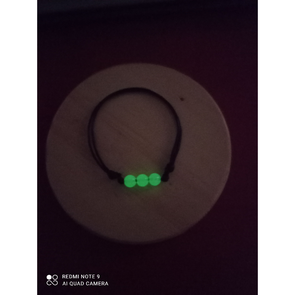 (COD) GELANG KEBERUNTUNGAN MOTE BULAT 3 PCS GLOW IN THE DARK BISA MENYALA SAAT GELAP