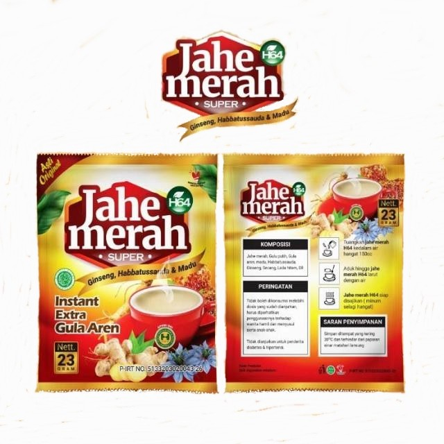 

1 renceng Jahe Merah Super plus ginseng habbat madu H64 | Jahe Merah Instan extra Gula Aren