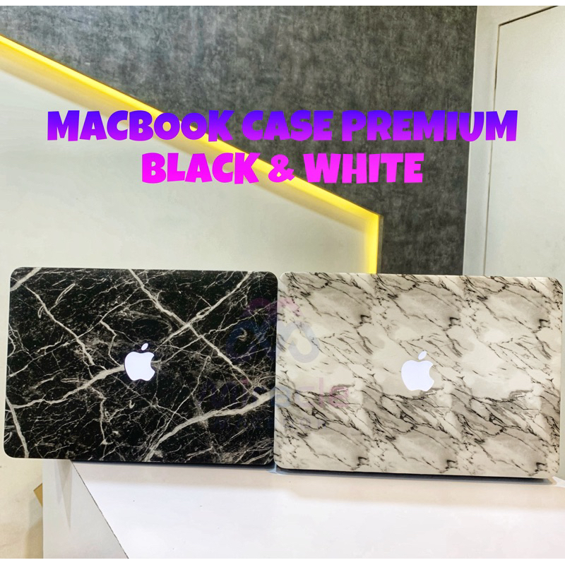 CASE MACBOOK PREMIUM MARBLE BLACK &amp; WHITE  EDITION NEW AIR PRO RETINA 11 12 13 14 15 16 INCH NON / WITH CD ROOM / TOUCHBAR