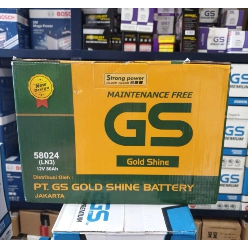 AKI BATERAI KERING GS GOLDSHINE 58024 80AH INNOVA REBORN DIESEL MERCY