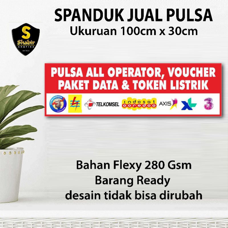 COD || SPANDUK JUALAN PULSA UK. (100 x 30) cm