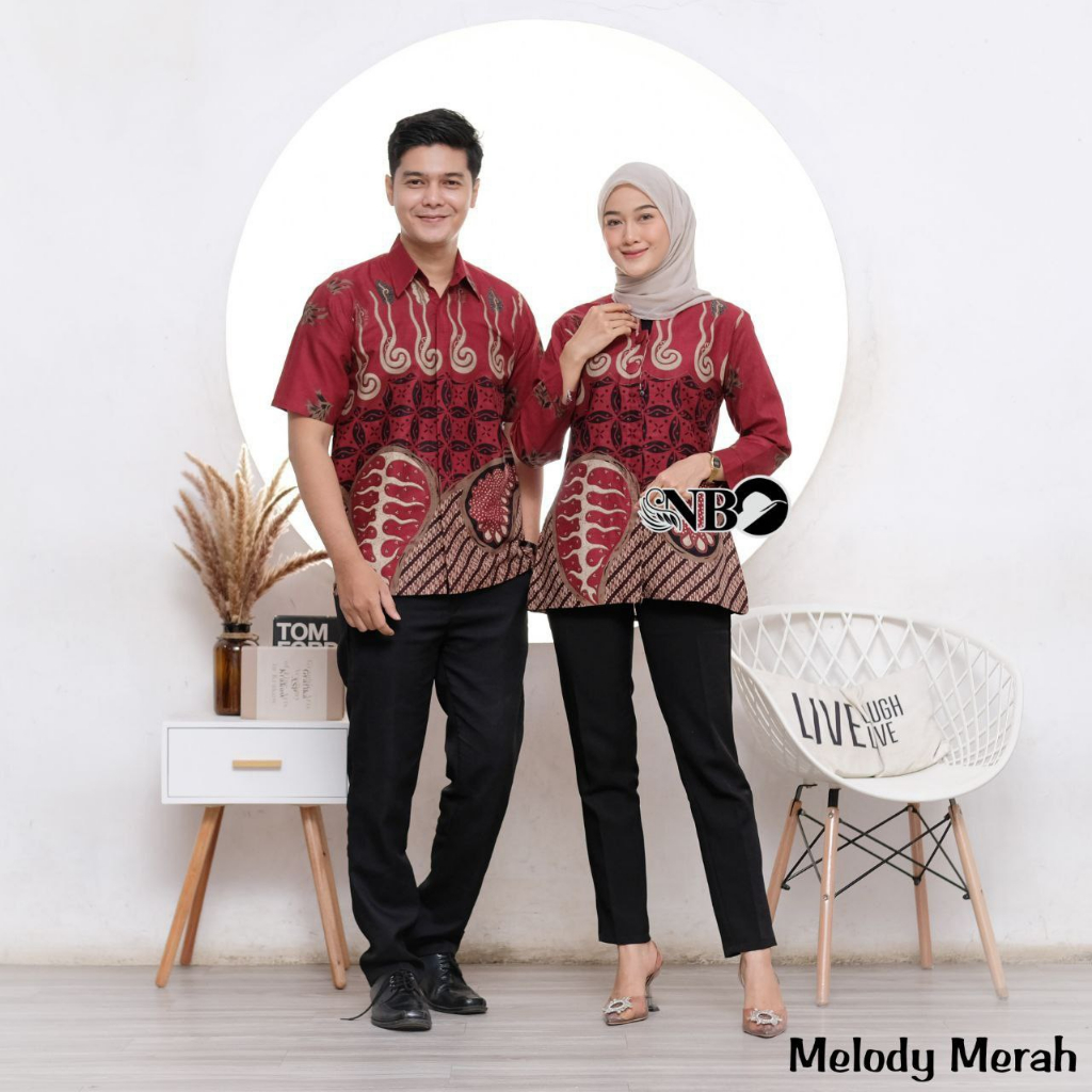 Batik Couple Modern Atasan Blouse Batik Kerja Kantor Wanita Seragam Batik M L XL XXL