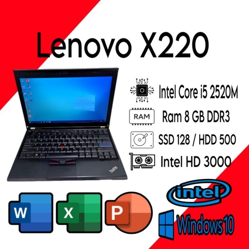 Laptop Lenovo X220 Core i5 Ram 8GB SSD 128 Spesial Desain