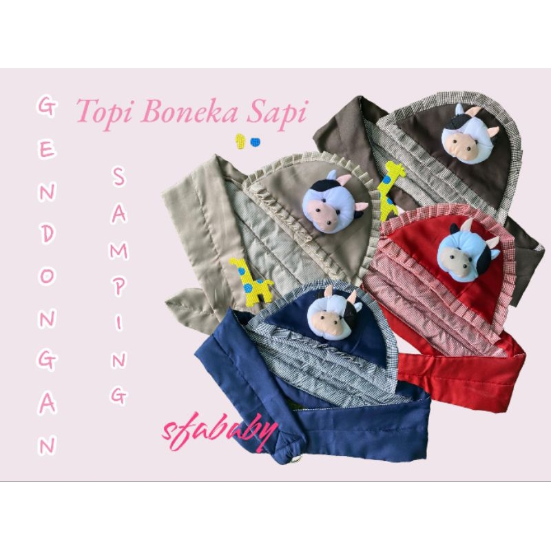gendongan samping topi boneka sapi | gendongan samping | gendongan samping bayi | gendongan bayi