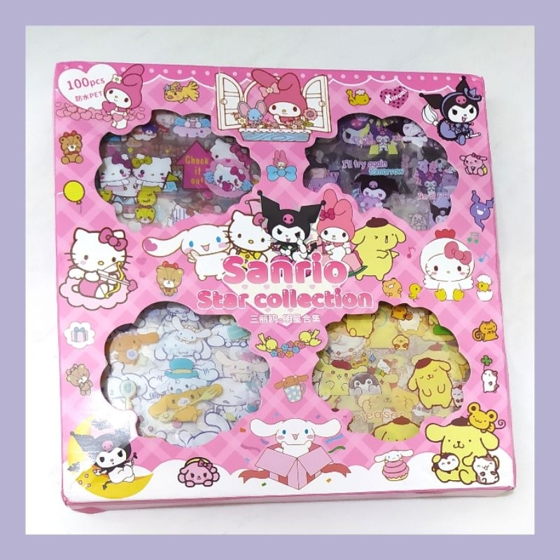 

Stiker Sanrio, Momo Flower 4 Warna (isi 100 pcs) Sticker PET, Tahan Air Viral