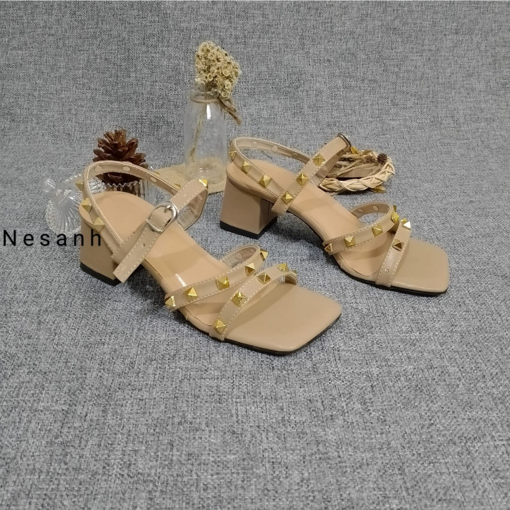 NESANH - LISSA Heels Wanita Kekinian Sandal Tali Wanita Hak Tahu Trendi 5cm