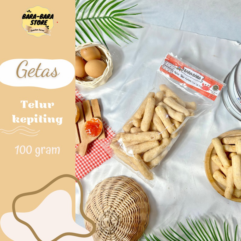 

Getas telur kepiting/ cemilan Bangka/snack instan kemasan 100gram