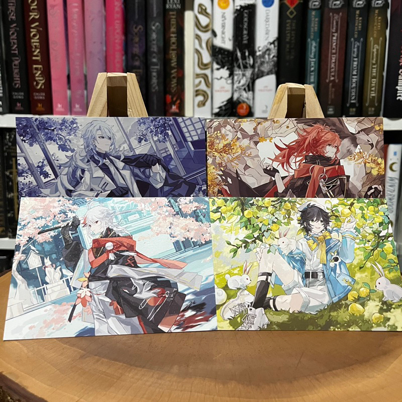 Genshin Postcard shikishi by Spiral Galaxy Fanmerch Diluc Ragnvindr Childe Tartaglia Kazuha Kaedehara Aether Xiao Zhongli Ayato Kamisato Venti