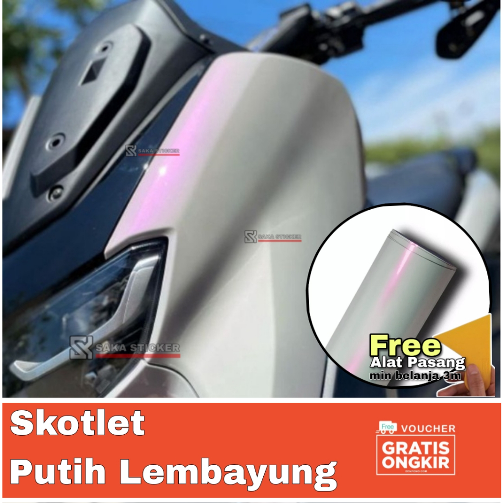 Skotlet Putih Lembayung | Stiker Scotlet Motor