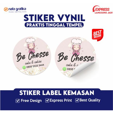 

Cetak Stiker Label Kemasan Vynil Anti Air Custom Desain Logo