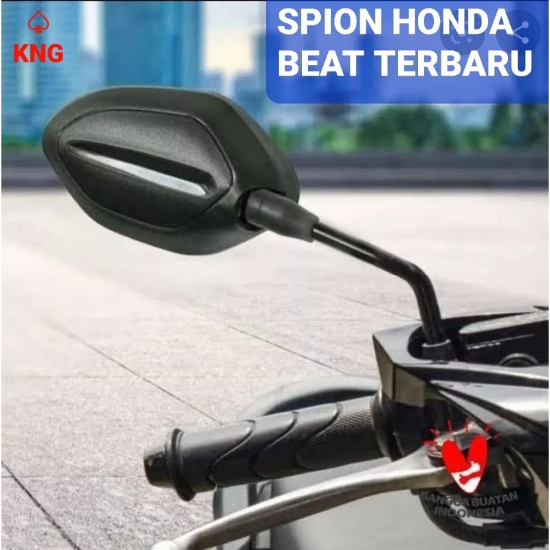 Spion Sepeda Motor Honda Beat Tangkai Standard dan Mini Hitam Universal Sepasang