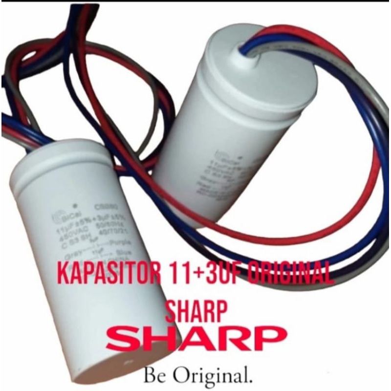 KAPASITOR MESIN CUCI SHARP 2 TABUNG ORIGINAL