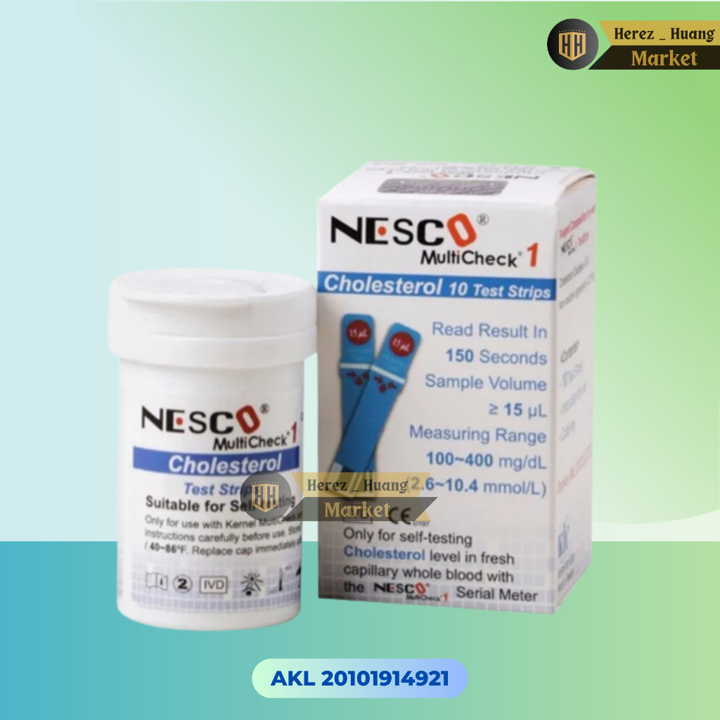 NESCO Strips CHOLESTEROL / NESCO KOLESTEROL Strip Kemasan Family isi 10 Strips per Box