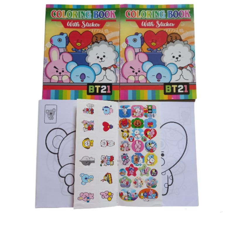 Buku mewarnai + STIKER BTS / Buku mewarnai + STIKER kpop (1 pcs)