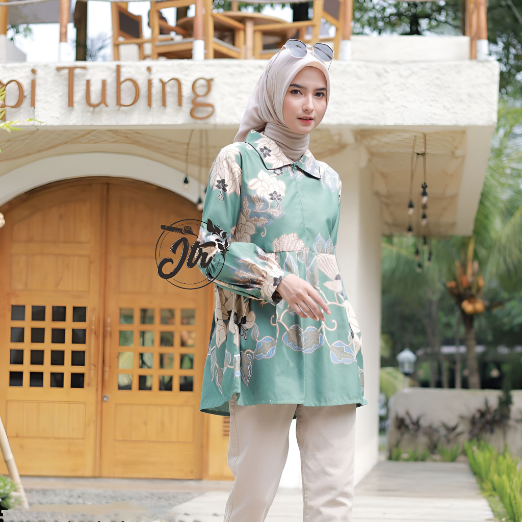 Blouse Batik Wanita Modern Lengan Panjang Premium | Blouse Batik Wanita Jumbo Modern Premium | Blous