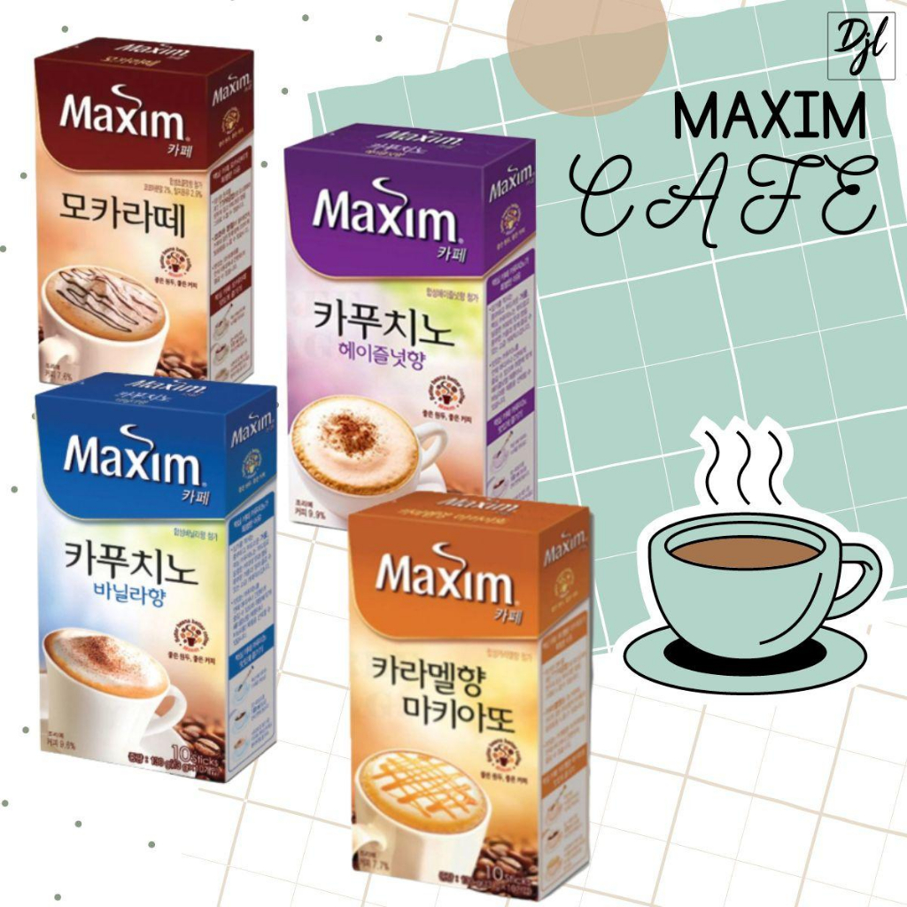 

Maxim Cafe isi 10 Stik Minuman Serbuk Kopi Instan siap Minum Import Dengan Varian Rasa Caramel Macchiato Cappucino Vanilla Hazelnut Mocha Latte 1 Pak