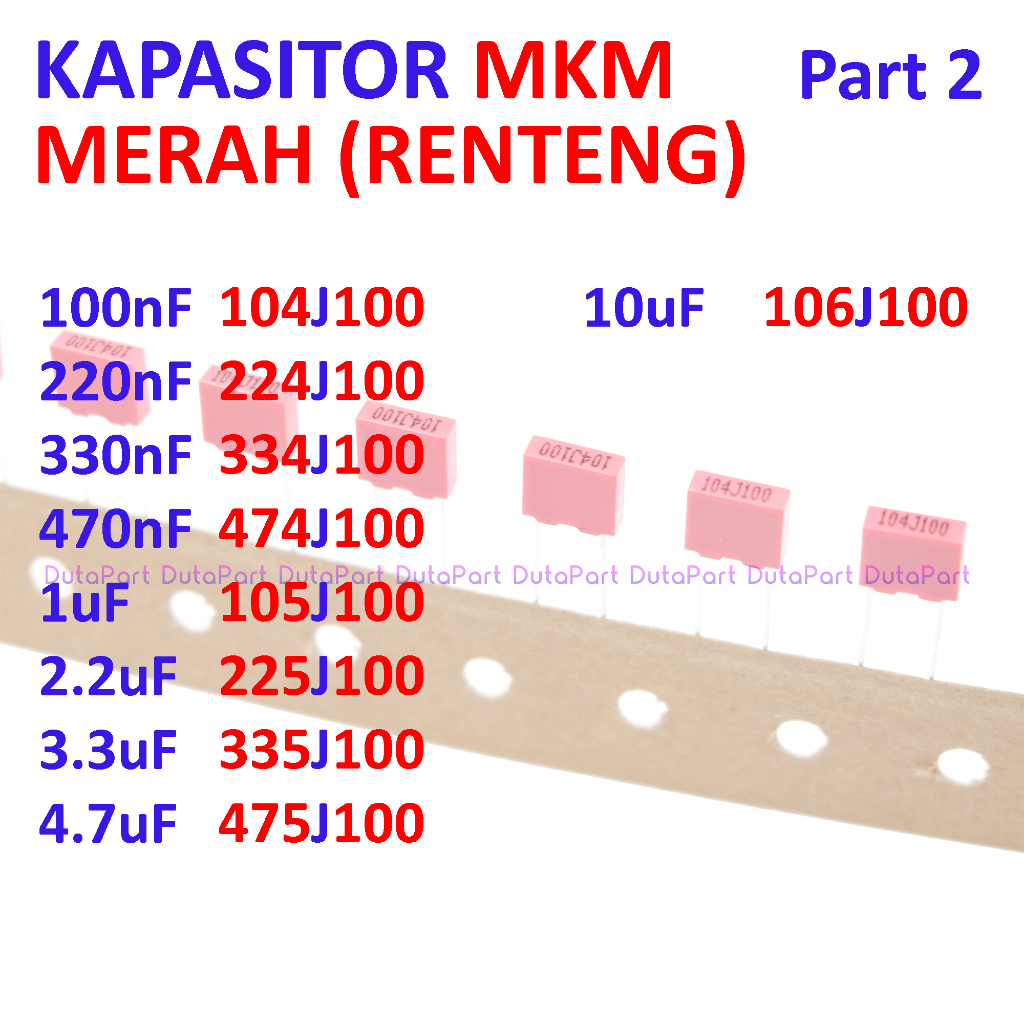 Kapasitor MKM MERAH RENTENG Kualitas BAGUS Capacitor Pitch 5mm Part 2