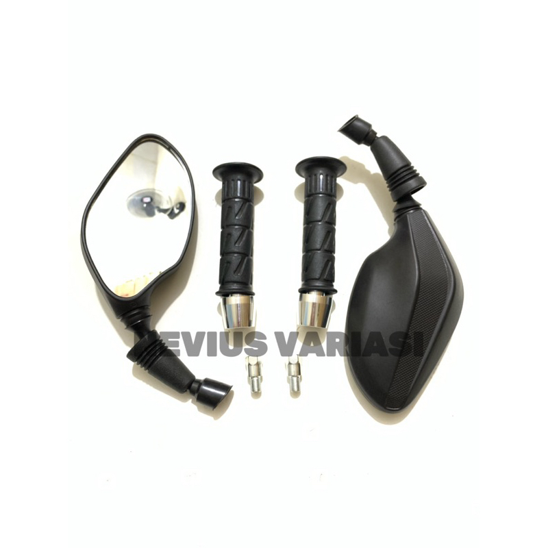 PAKETAN VARIASI MOTOR SPION CLICK KLIK SET + HANDGRIP STANDAR MOTOR + JALU STANG CHROME MODEL PCX PN