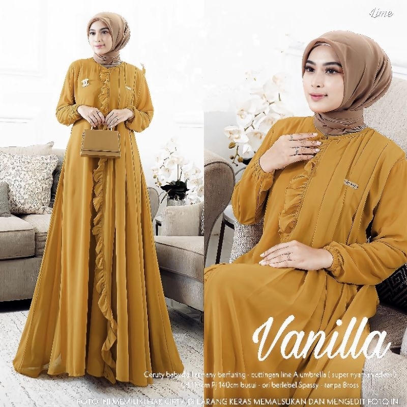 HANNA DRESS MAXY BUSUI FRIENDLY CERUTY BABYDOLL/VANILLA MAXY PREMIUM FULL FURRING/GAMIS MUSLIMAH KEKINIAN/GAMIS PESTA GAMIS KONDANGAN TERBARU/FAR MOSLEMSTORE