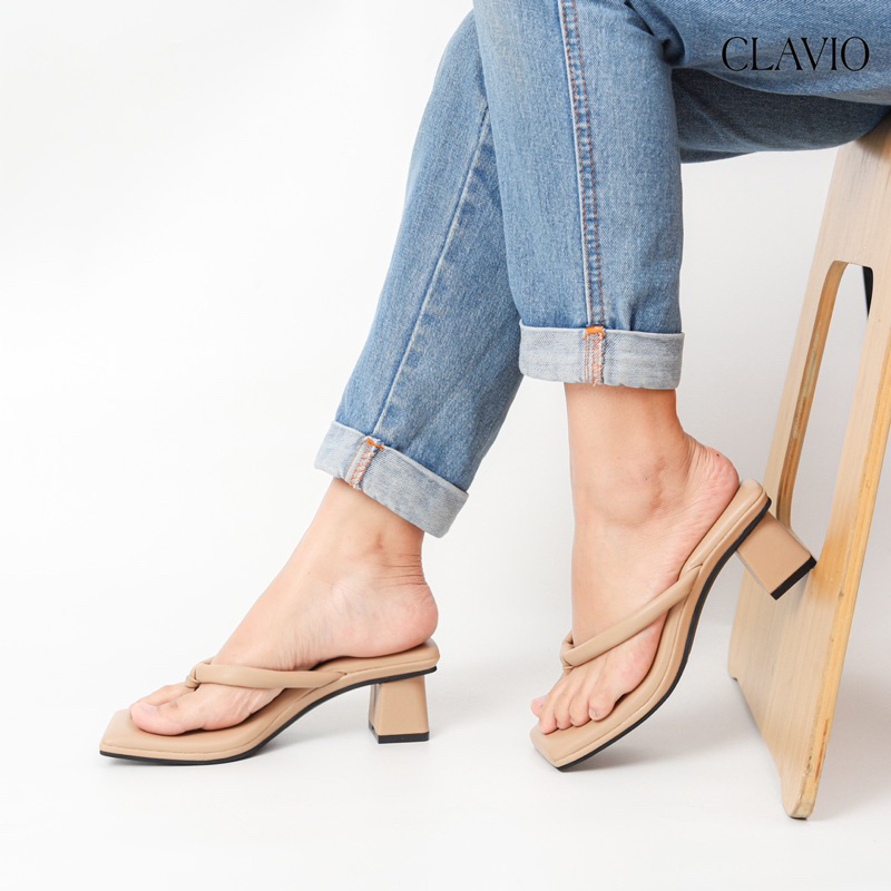 CLAVIO Lavenia Sandal Wanita Heels / Hak 5 Cm