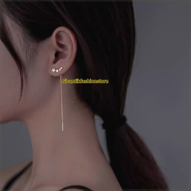 Anting Titanium Wanita Korea Kekinian Motif Bintang Anti Karat Selamanya Anting Wanita Gold