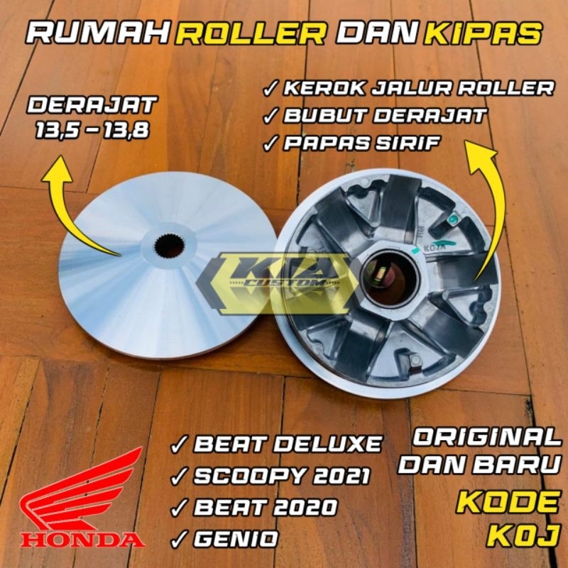 PULLEY SET CUSTOM GENIO BEAT DELUXE SCOOPY 2021 RUMAH ROLLER PULLEY RACING K0J
