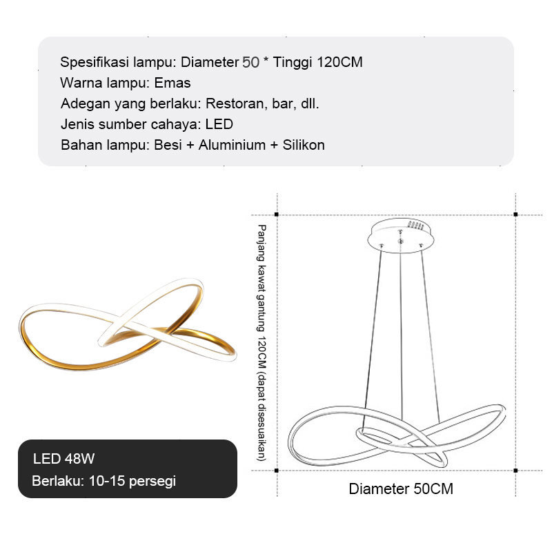 ⭐Garansi⭐Lampu Gantung minimalis Moden LED Lampu Stepless Adj  LED Lampu Kamar Ceiling Lamp Tidur Ruang Tamu LED Chandelier Lampu Langit kamar tidur