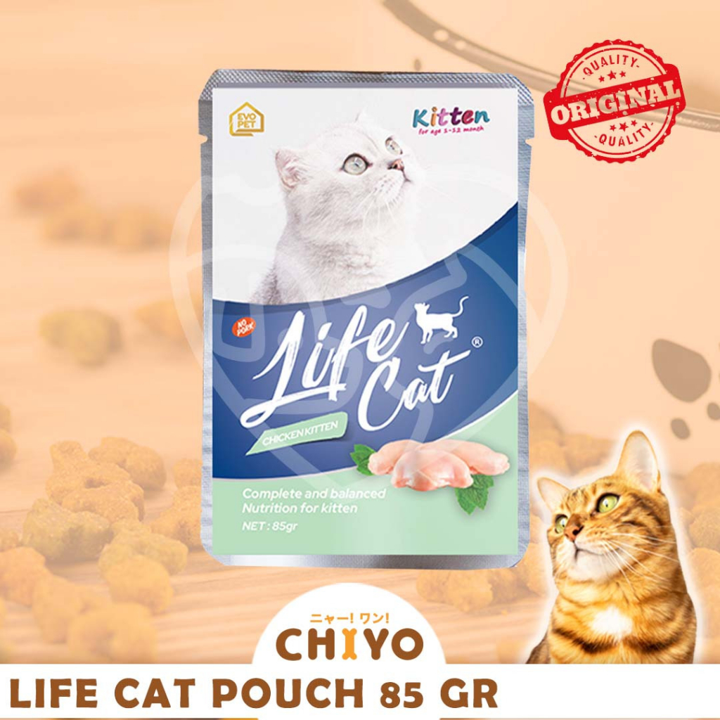 MAKANAN KUCING BASAH LIFE CAT 85GR ( ADULT/KITTEN)