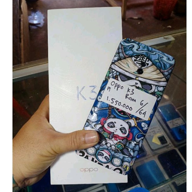 Hp Android Bekas Oppo K3, Garansi Resmi, Ram 6/64Gb, Fullset/Lengkap