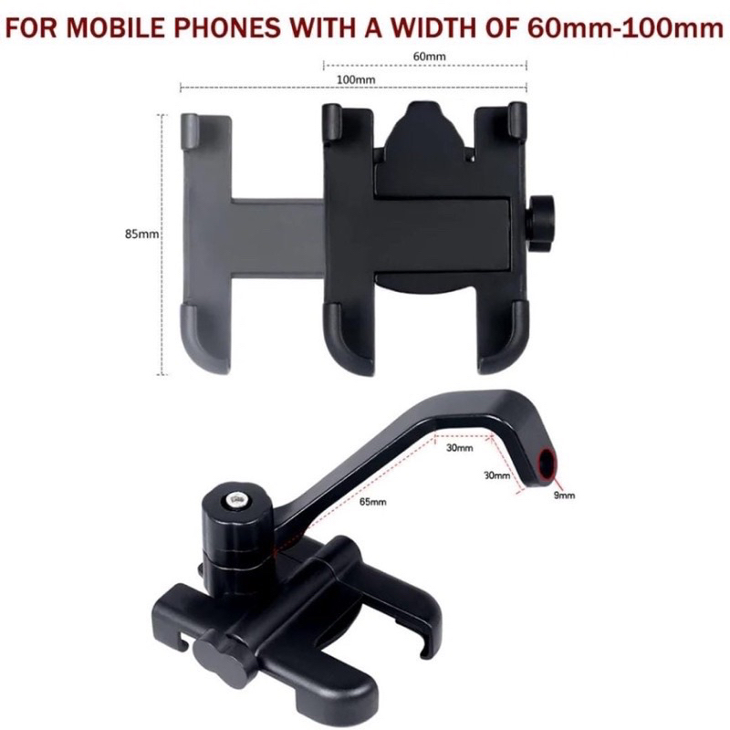 Holder HP/Holder Motor Full Besi Metal Holder Motorcycle 360 Derajat Universal Smartphone Holder Spion Motor