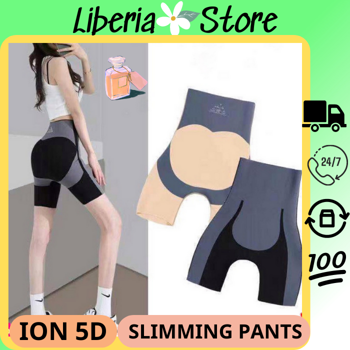 ION 5D SLIMMING PANTS CELANA PELANGSING ION Korset Membentuk Celana Yoga Gym Olahraga Pendek Pembent