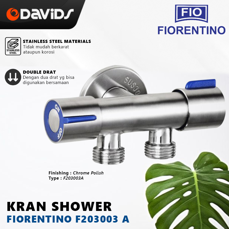 Kran Double 2 Cabang Keran Shower Dobel Sower Mandi Stainless Fiorenti