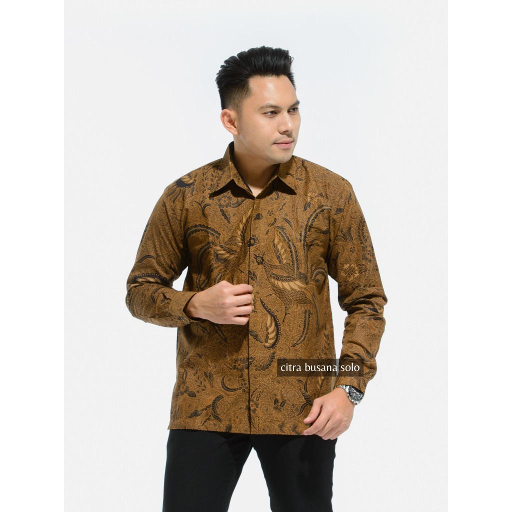 PEKSI ASMORO SOGAN Kemeja Batik Pria Full Furing Bahan Katun Primisima