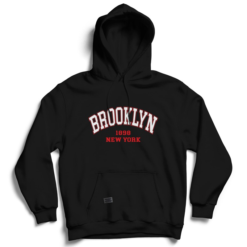 Parisdivarious Sweater Hoodie Jemper Brooklyn Baru Bahan Fleece Size S - XXL (Pria &amp; Wanita)