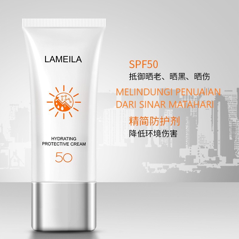 LAMEILA Sun Block SPF 50 Sun Screen White Sunblock Wajah Tahan 12 Jam PA+++