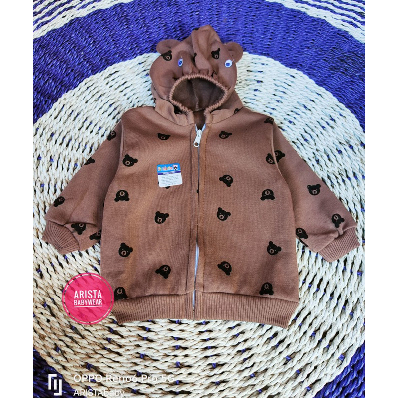 HBcollection - jaket fleece bayi motif baby bear