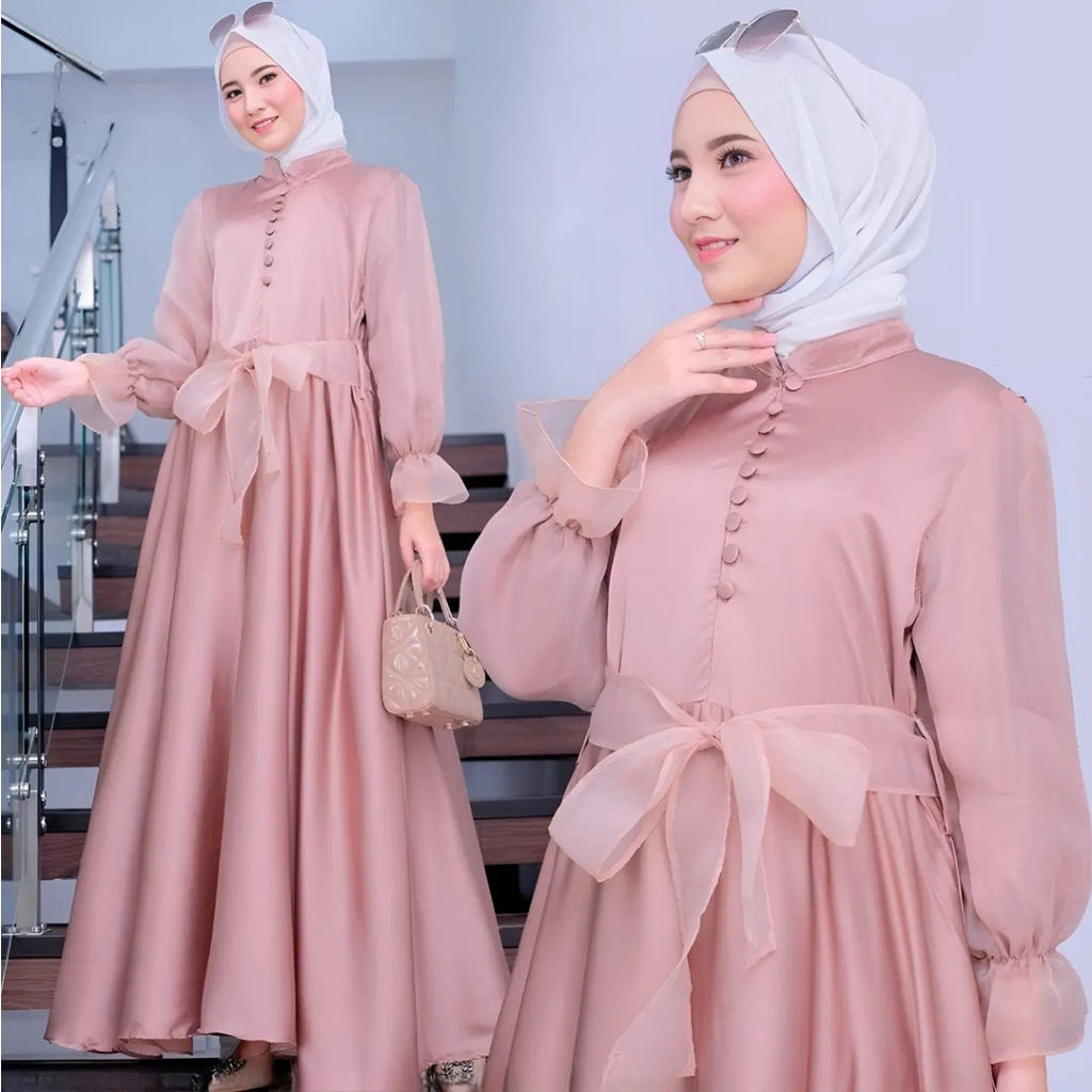 Daniar Dress - gamis kondangan / gamis kondangan modern / gamis kondangan terbaru 2023 / gamis kondangan mewah / gamis undangan / gamis untuk lebaran / gamis resleting depan / gamis resmi / gamis layer / gamis layer kekinian