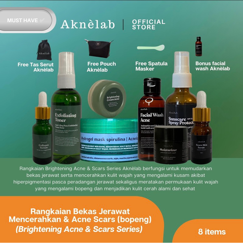 Rangkaian Bekas Jerawat &amp; Acne Scars Series Aknèlab (menghilangkan PIE PIH dan Bopeng sekaligus)