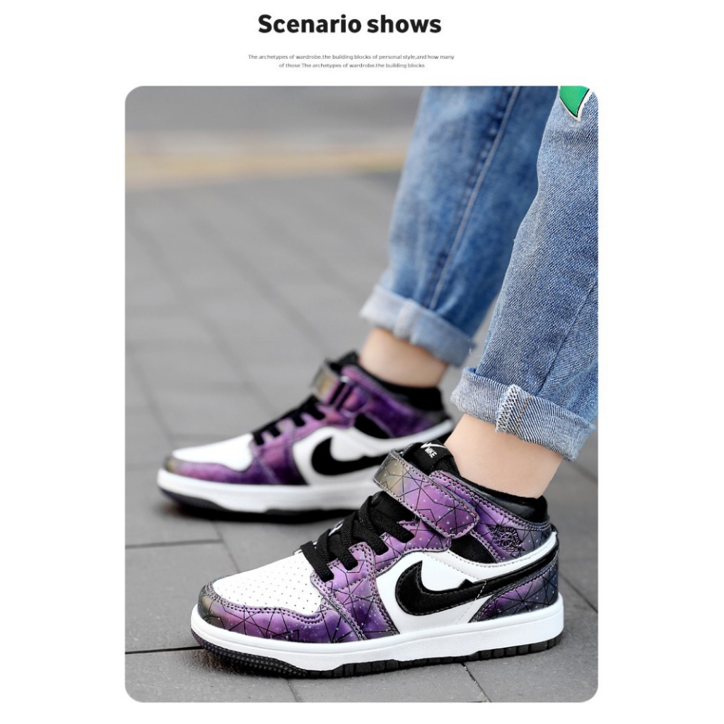 -Ramadha Sale- SH21140N Sepatu Sneakers Anak Semi Boots Abu dan Biru Anak Laki-laki dan Perempuan