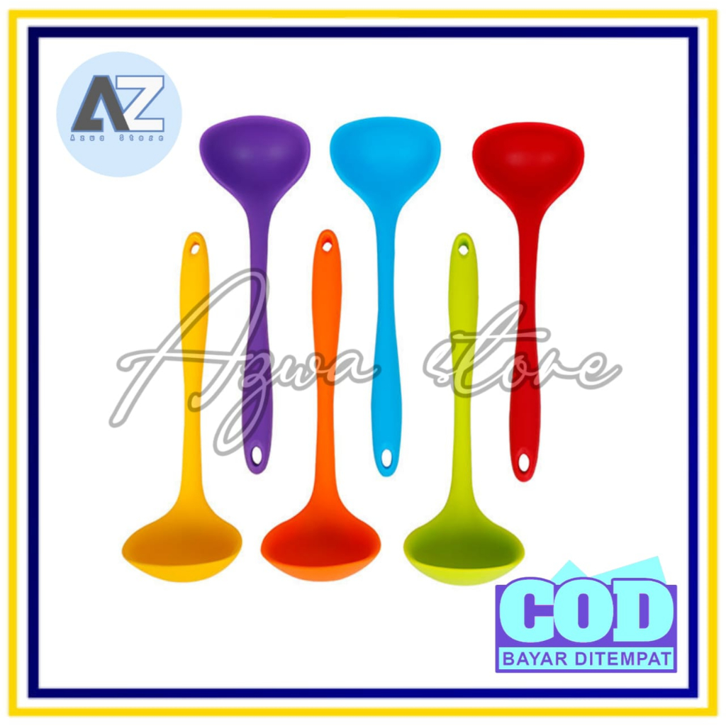 Centong Silikon Sendok Kuah Sop Sayur 28 cm Centong Masak Silicone Ladle Soup BPA Free - WARNA RANDOM