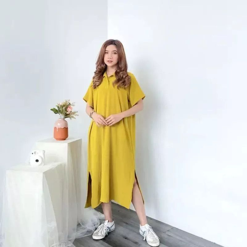 REGINA TUNIK OVERSIZE DAILY DRESS BELAH WANITA ATASAN WANITA CRINCLE AIRFLOW (AMD)