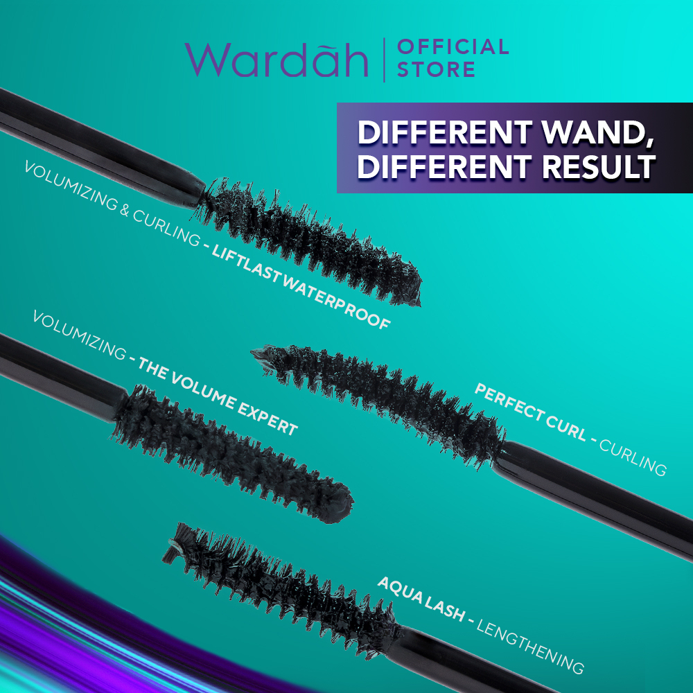 Wardah EyeXpert Liftlast Waterproof Mascara 8ml Lentik Dalam 5 Detik, Tahan Lama 12 Jam