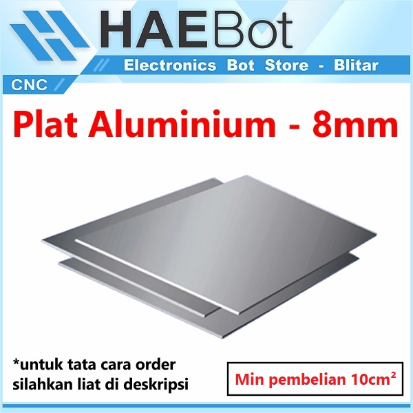 [HAEBOT] Plat Aluminium 5052 T8 8mm Alumunium Plate Ukuran Custom Lembaran Tebal Anti Karat Korosi Per 1 cm