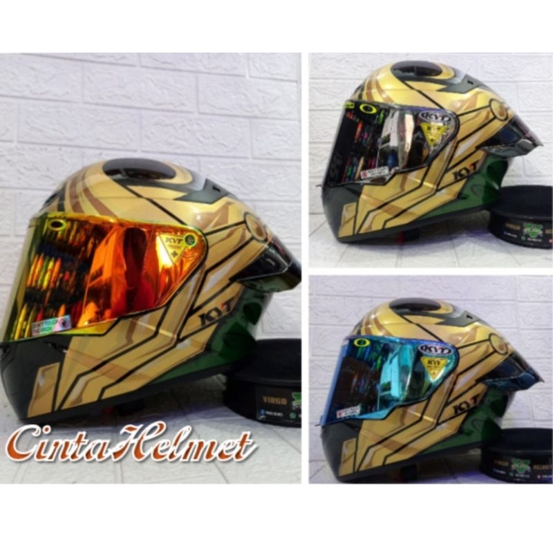 HELM FULL FACE KYT TT-COURSE MARVEL LOKI BLACK GOLD Terbaru Paket Ganteng