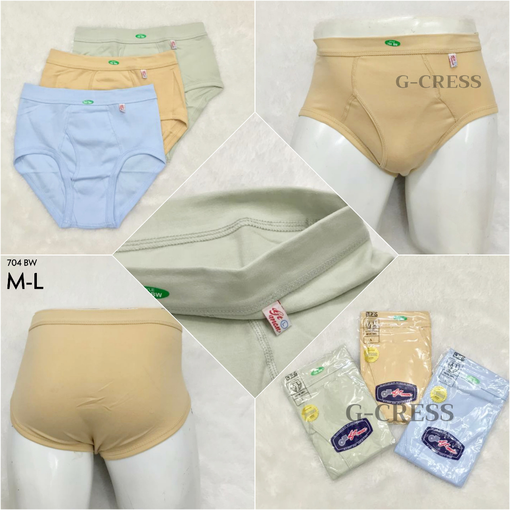 CD Pria Dewasa GT Man M, L | 704 BW | Celana Dalam Cowok (1pcs) Brief/Sempak Katun Polos Adem Karet 