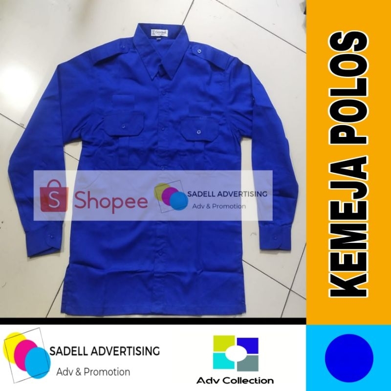 Kemeja PDH Biru Polos Seragam PDH Biru Polos Lengan Panjang Pria