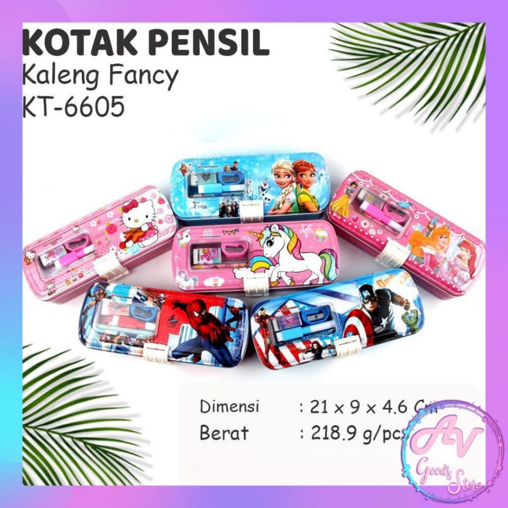 

Kotak Pensil Kaleng Whiteboard + Set Alat Tulis KT6605 / Tempat Pensil Karakter